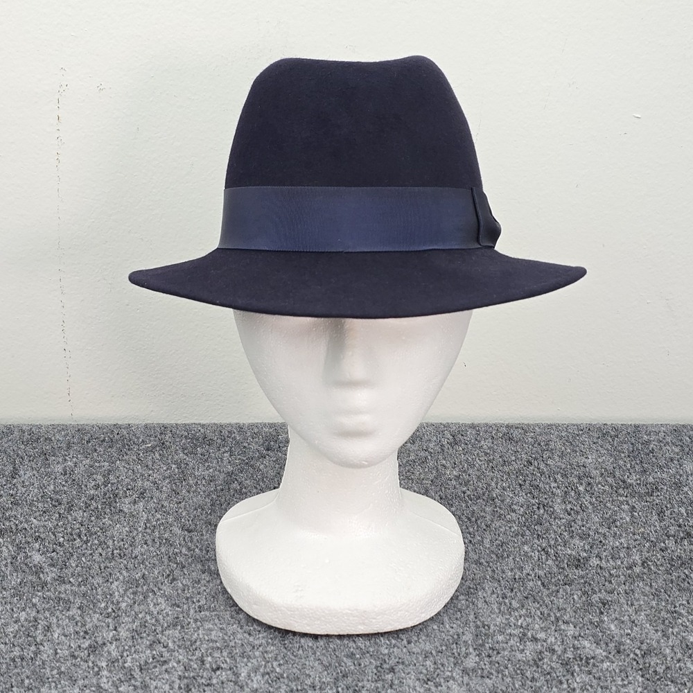 Vintage Makins New York Fedora Hat Mr Guy Rodeo Drive Navy‎ Felt Size 7